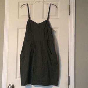 Army green spaghetti strap dress